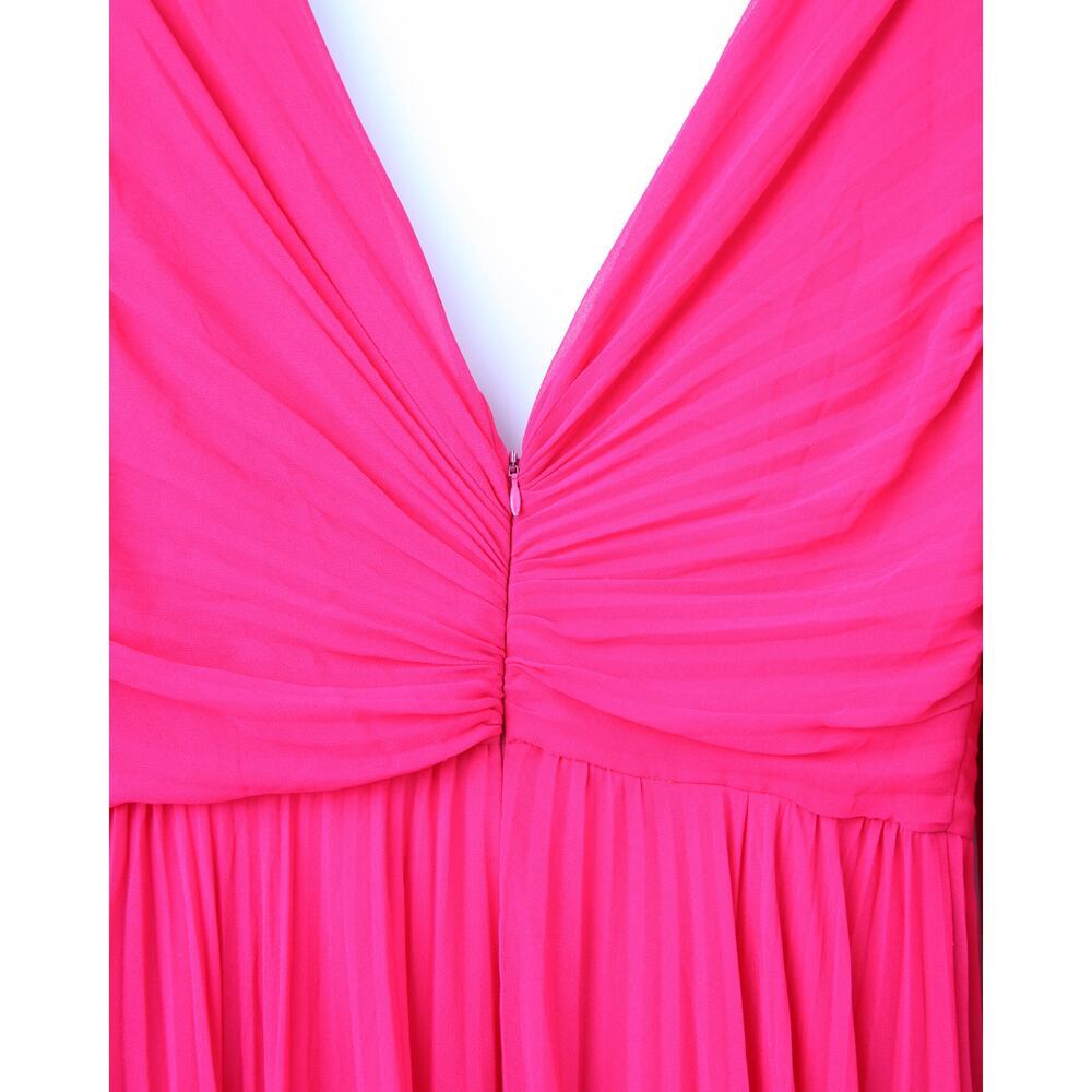 Badgley Mischka Fuchsia Pleated Gown Size 10 - Picture 9 of 10